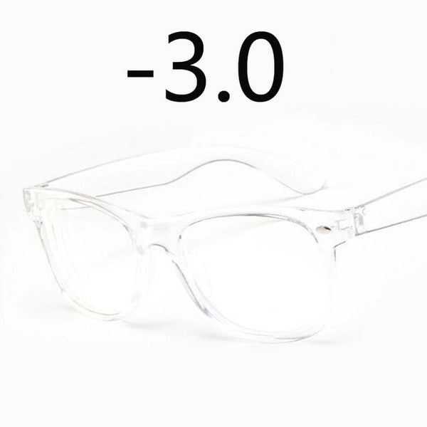 Finished Myopia glasses Transparent White Plastic Frame 2140 Eyewear Diopters 0 -0.5 -1 -1.5 -2 -2.5 -3 -3.5 -4 -4.5 -5 -5.5 -6