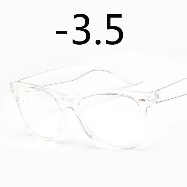 Finished Myopia glasses Transparent White Plastic Frame 2140 Eyewear Diopters 0 -0.5 -1 -1.5 -2 -2.5 -3 -3.5 -4 -4.5 -5 -5.5 -6