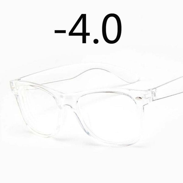 Finished Myopia glasses Transparent White Plastic Frame 2140 Eyewear Diopters 0 -0.5 -1 -1.5 -2 -2.5 -3 -3.5 -4 -4.5 -5 -5.5 -6