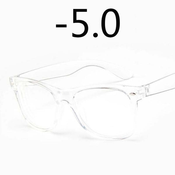 Finished Myopia glasses Transparent White Plastic Frame 2140 Eyewear Diopters 0 -0.5 -1 -1.5 -2 -2.5 -3 -3.5 -4 -4.5 -5 -5.5 -6