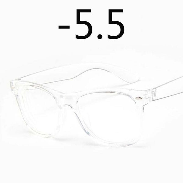 Finished Myopia glasses Transparent White Plastic Frame 2140 Eyewear Diopters 0 -0.5 -1 -1.5 -2 -2.5 -3 -3.5 -4 -4.5 -5 -5.5 -6