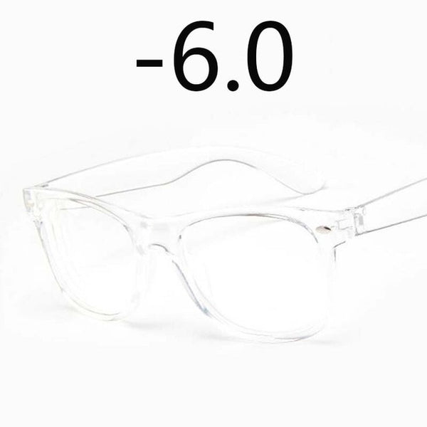 Finished Myopia glasses Transparent White Plastic Frame 2140 Eyewear Diopters 0 -0.5 -1 -1.5 -2 -2.5 -3 -3.5 -4 -4.5 -5 -5.5 -6