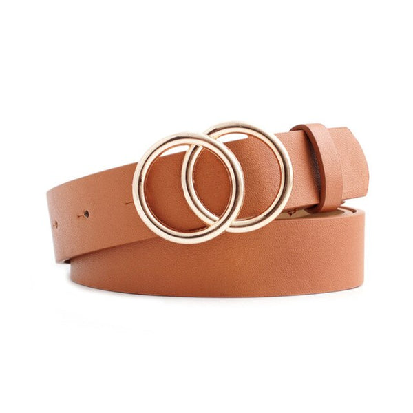 Luxury brand belt black woman gold buckle leather belts for women jeans fashion ladies girls waist ceinture femme waistband 2019