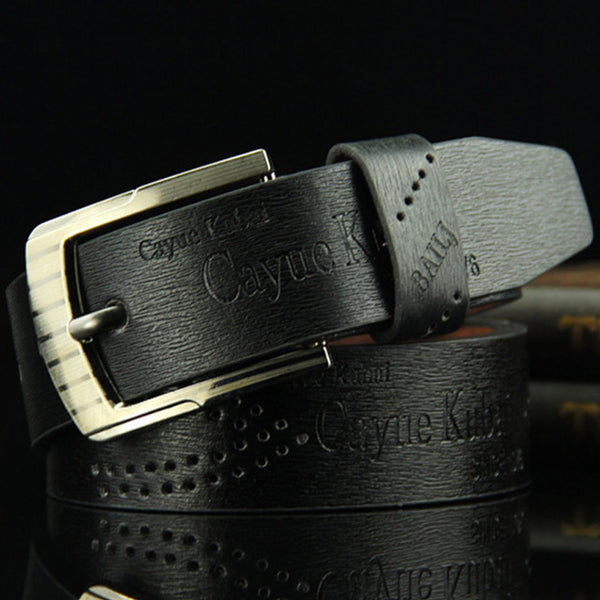 Men's Casual Casual BeltHollow Belt Waistband Wide Belt for New Fashion Strap Male High Quality Jeans PU Leather Belt