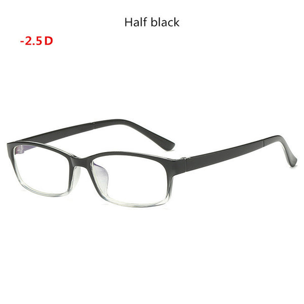 Anti Blue 0 -1 -1.5 -2 -2.5 -3 -3.5 -4 -5 -6 Finished Myopia Glasses Men Short-sight Eyewear Black Transparent Frame Women