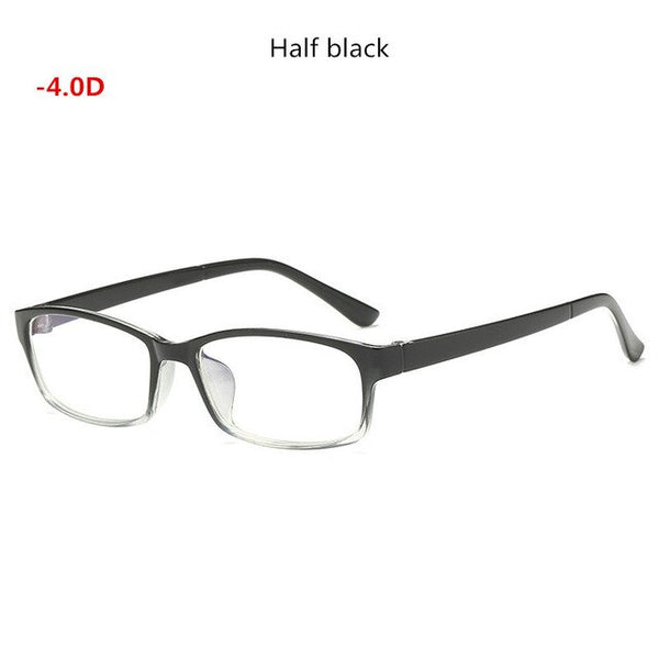 Anti Blue 0 -1 -1.5 -2 -2.5 -3 -3.5 -4 -5 -6 Finished Myopia Glasses Men Short-sight Eyewear Black Transparent Frame Women