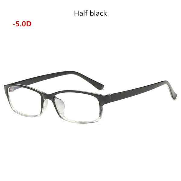 Anti Blue 0 -1 -1.5 -2 -2.5 -3 -3.5 -4 -5 -6 Finished Myopia Glasses Men Short-sight Eyewear Black Transparent Frame Women