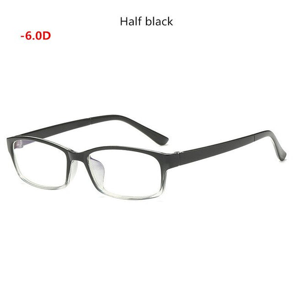 Anti Blue 0 -1 -1.5 -2 -2.5 -3 -3.5 -4 -5 -6 Finished Myopia Glasses Men Short-sight Eyewear Black Transparent Frame Women