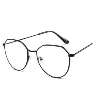 Oulylan Polygon Glasses Frame Women Men Vintage Clear Lens Myopia Eyeglasses Frames Female Transparent Optical Spectacles Gold