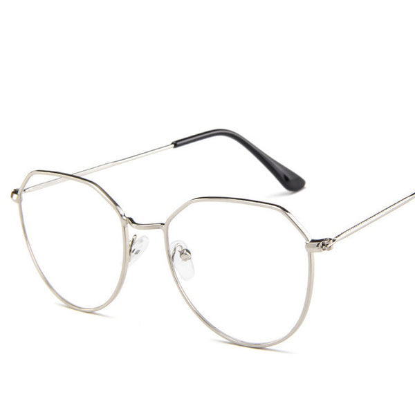 Oulylan Polygon Glasses Frame Women Men Vintage Clear Lens Myopia Eyeglasses Frames Female Transparent Optical Spectacles Gold