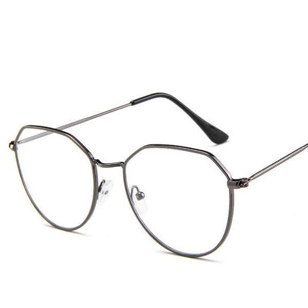 Oulylan Polygon Glasses Frame Women Men Vintage Clear Lens Myopia Eyeglasses Frames Female Transparent Optical Spectacles Gold