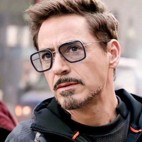 Fashion Tony Stark Sunglasses Men The Avengers 3 iron Man Square Glasses Frame Spiderman Edith Eyeglasses Optical Frame RX216