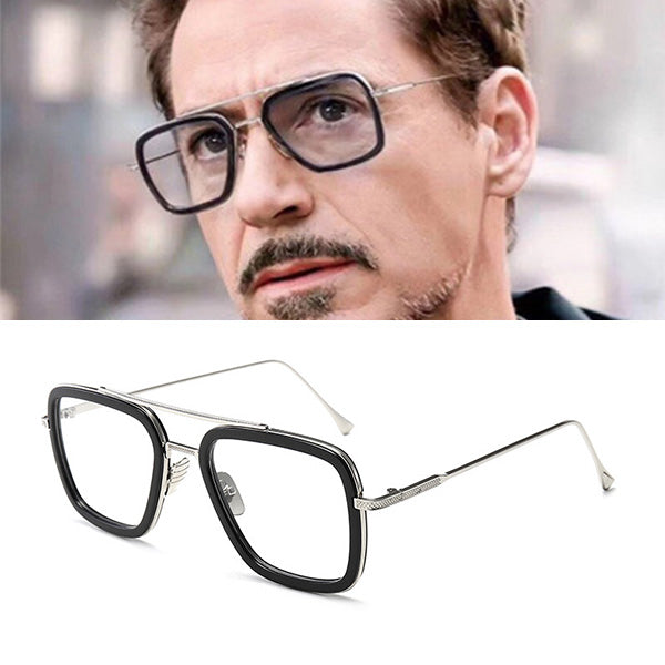 Fashion Tony Stark Sunglasses Men The Avengers 3 iron Man Square Glasses Frame Spiderman Edith Eyeglasses Optical Frame RX216