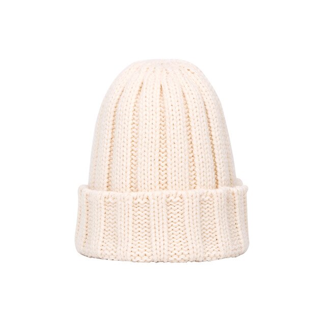 New Fashion Knitted Beanie Hat Women's Outdoor Girls Hedging Hat Autumn And Winter Warm Beanie Candy Solid Color Women Thick Cap