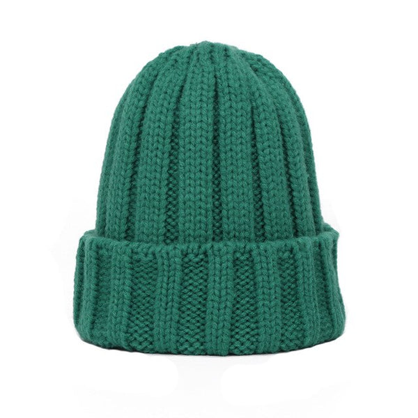 New Fashion Knitted Beanie Hat Women's Outdoor Girls Hedging Hat Autumn And Winter Warm Beanie Candy Solid Color Women Thick Cap