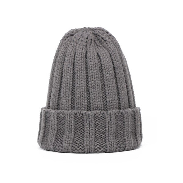 New Fashion Knitted Beanie Hat Women's Outdoor Girls Hedging Hat Autumn And Winter Warm Beanie Candy Solid Color Women Thick Cap