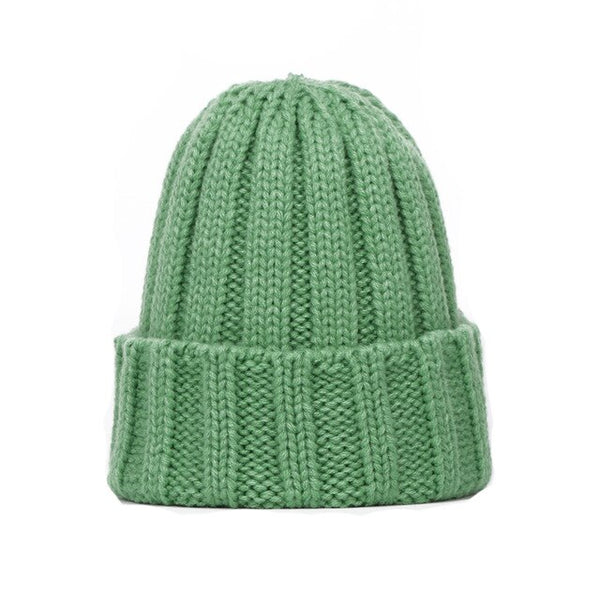 New Fashion Knitted Beanie Hat Women's Outdoor Girls Hedging Hat Autumn And Winter Warm Beanie Candy Solid Color Women Thick Cap