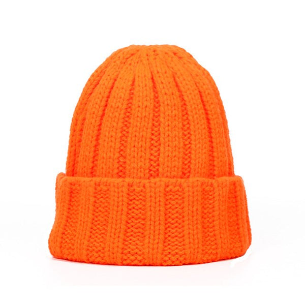 New Fashion Knitted Beanie Hat Women's Outdoor Girls Hedging Hat Autumn And Winter Warm Beanie Candy Solid Color Women Thick Cap