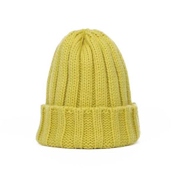 New Fashion Knitted Beanie Hat Women's Outdoor Girls Hedging Hat Autumn And Winter Warm Beanie Candy Solid Color Women Thick Cap