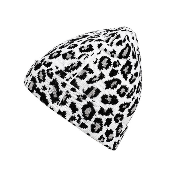 1PC Fashion Women's Hat Winter Leopard Crochet Hat Cc Beanie Knit Warm Cap High Quality Beanie Hairball Warm Cap Hats For Women