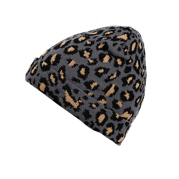 1PC Fashion Women's Hat Winter Leopard Crochet Hat Cc Beanie Knit Warm Cap High Quality Beanie Hairball Warm Cap Hats For Women