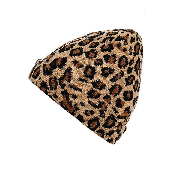 1PC Fashion Women's Hat Winter Leopard Crochet Hat Cc Beanie Knit Warm Cap High Quality Beanie Hairball Warm Cap Hats For Women