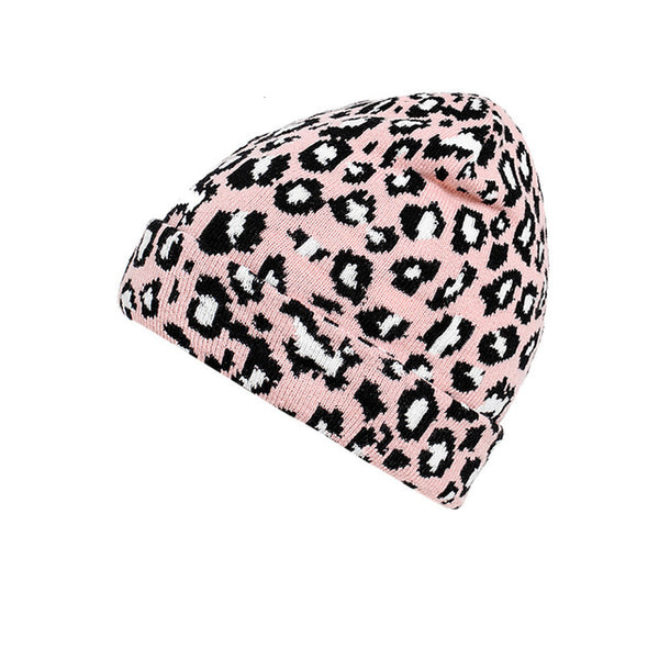 1PC Fashion Women's Hat Winter Leopard Crochet Hat Cc Beanie Knit Warm Cap High Quality Beanie Hairball Warm Cap Hats For Women