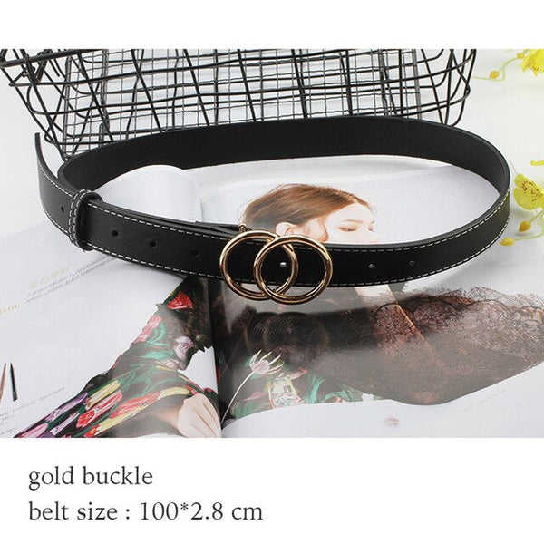 Leather belt women waist luxury black red belts for jeans dresses woman pearl studded buckle girls ladies fashion decorative