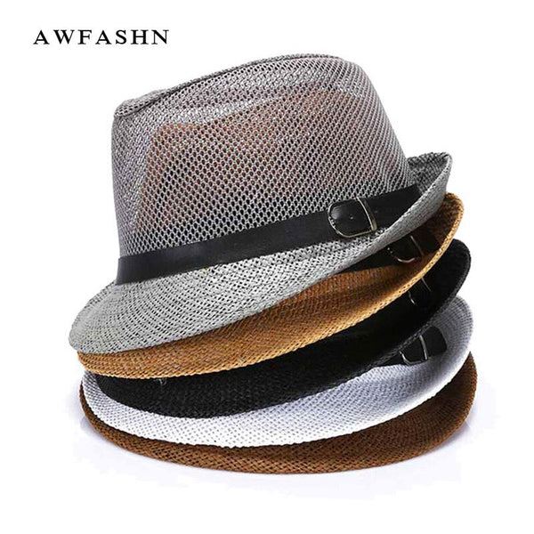 Fashion trend cowboy hats men's jazz hat summer casual breathable men women soft  summer high quality mesh cap vintage bone