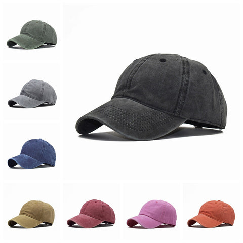 Washed Cotton Pure Color Light Board Men's Baseball Cap Multi-Color Optional Bone Cap, Stitching Dad Hat