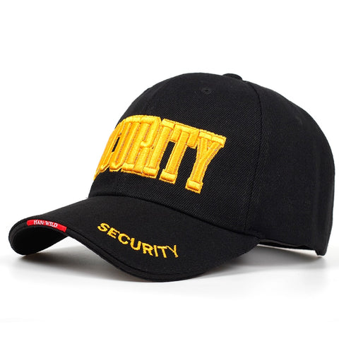 New SECURITY embroidered baseball cap men's women's fashion cotton% hat outdoor sunshade hats adjustable sports caps