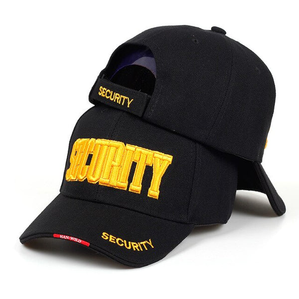 New SECURITY embroidered baseball cap men's women's fashion cotton% hat outdoor sunshade hats adjustable sports caps