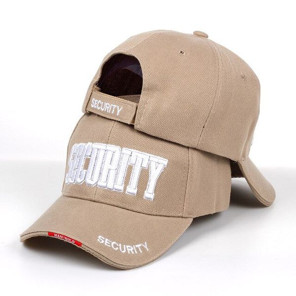 New SECURITY embroidered baseball cap men's women's fashion cotton% hat outdoor sunshade hats adjustable sports caps