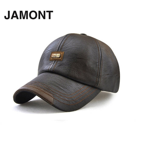 PU Leather Men's Baseball Caps Brand Design Soft Comfortable Male Casual   Hat Adjustable PU Casquette  Autumn