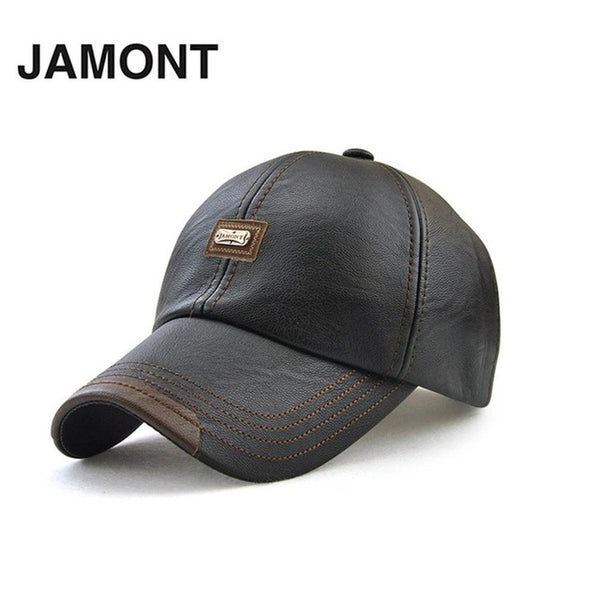 PU Leather Men's Baseball Caps Brand Design Soft Comfortable Male Casual   Hat Adjustable PU Casquette  Autumn