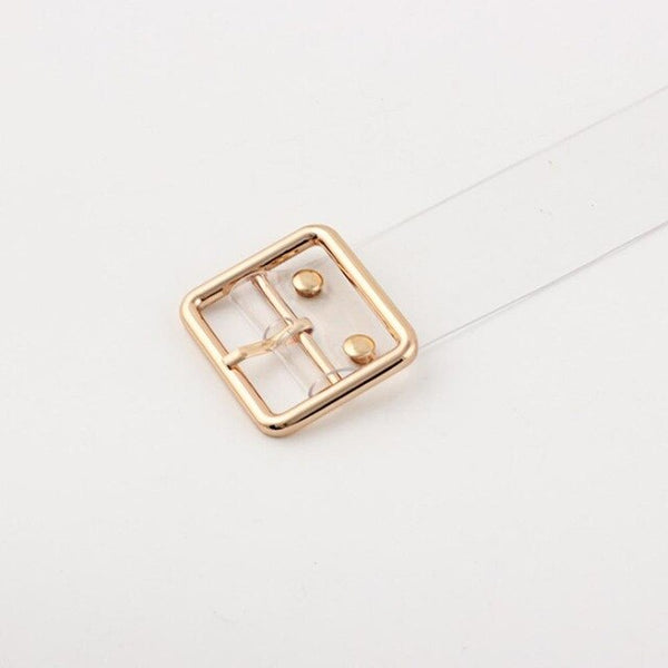 New Laser Women Belt Holographic Clear Waist Belt Metal Pin Buckle  Transparent Waist Belts for Women Belt Waistband 90cm-120cm