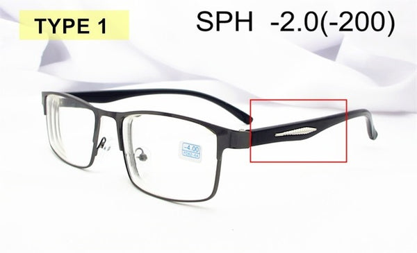 Diopter -1.0 -1.5 -2 -2.5 -3 -3.5 -4 -4.5 -5 -5.5 -6 Finished Myopia Glasses Men Women Alloy Frame Spectacles Nearsighted F174