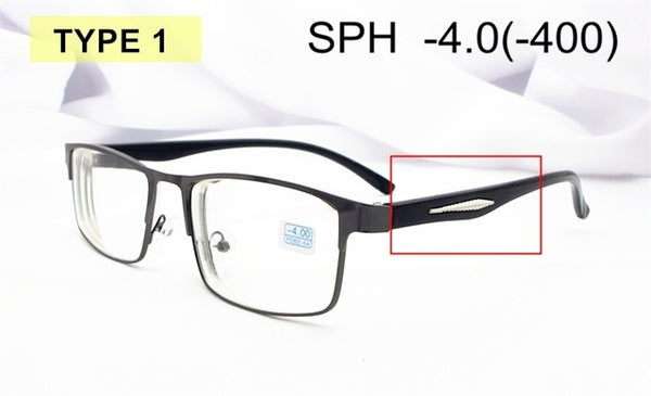 Diopter -1.0 -1.5 -2 -2.5 -3 -3.5 -4 -4.5 -5 -5.5 -6 Finished Myopia Glasses Men Women Alloy Frame Spectacles Nearsighted F174