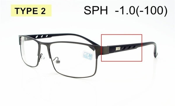 Diopter -1.0 -1.5 -2 -2.5 -3 -3.5 -4 -4.5 -5 -5.5 -6 Finished Myopia Glasses Men Women Alloy Frame Spectacles Nearsighted F174
