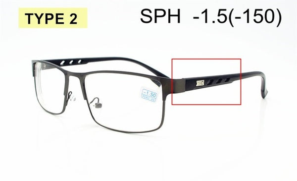 Diopter -1.0 -1.5 -2 -2.5 -3 -3.5 -4 -4.5 -5 -5.5 -6 Finished Myopia Glasses Men Women Alloy Frame Spectacles Nearsighted F174