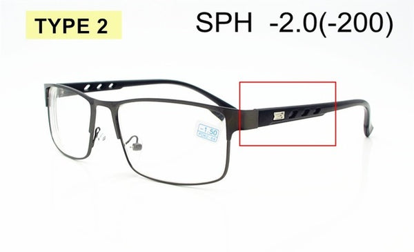 Diopter -1.0 -1.5 -2 -2.5 -3 -3.5 -4 -4.5 -5 -5.5 -6 Finished Myopia Glasses Men Women Alloy Frame Spectacles Nearsighted F174