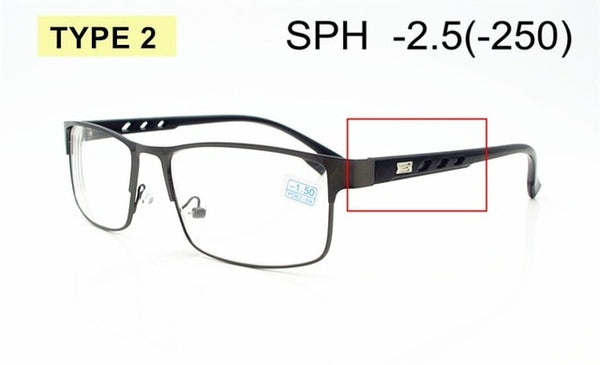 Diopter -1.0 -1.5 -2 -2.5 -3 -3.5 -4 -4.5 -5 -5.5 -6 Finished Myopia Glasses Men Women Alloy Frame Spectacles Nearsighted F174