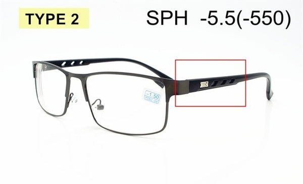 Diopter -1.0 -1.5 -2 -2.5 -3 -3.5 -4 -4.5 -5 -5.5 -6 Finished Myopia Glasses Men Women Alloy Frame Spectacles Nearsighted F174
