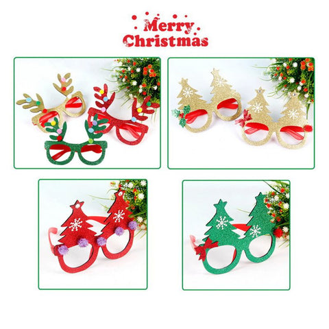 12 Pcs/Lot Novelty Christmas Glasses - Creative Funny Eyewear  Happy New Year Celebration Holiday Costume Party Supplies