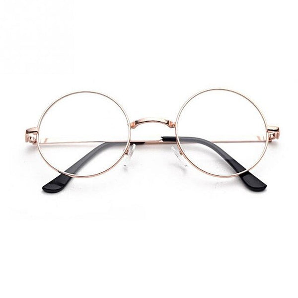 Round Metal Decorative Plain Eyewear Glass Unisex Fashion Optical Glasses UV Protective Windproof Eyeglasses