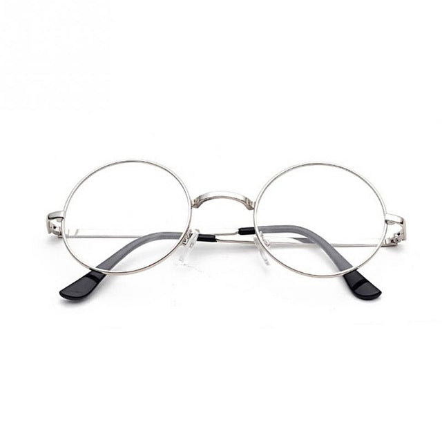 Round Metal Decorative Plain Eyewear Glass Unisex Fashion Optical Glasses UV Protective Windproof Eyeglasses