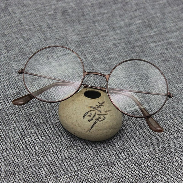 New Unisex Women Men Retro Large Round Oversized Metal Frame Eyeglasses Glasses