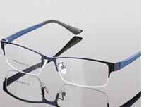 Durable Mens Eyewear Metal Frame Half Rim Designer Clear Lens