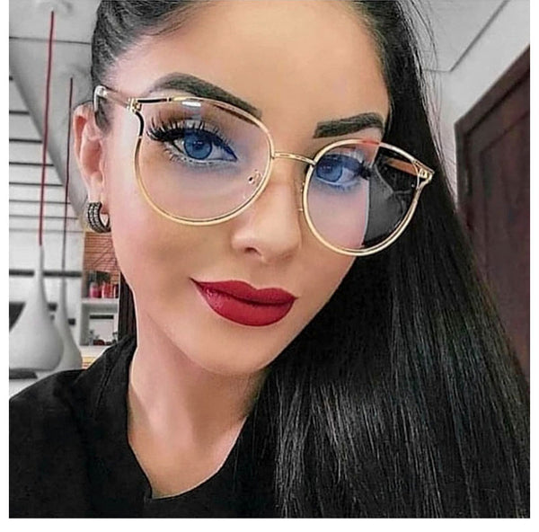 YDO New Round Glasses Frame Women Oversized Clear Lens Optical Glasses Transparent Fashion Ladies Eyeglasses Frame TR90 Eyewear