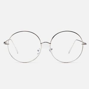 Elbru Overside Metal Round Eyewear Frame Women Hign Quality Optical Eye Glasses Frame Female Fashion Spectacles Glass Clear Lens